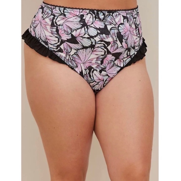 ๐ Satin Ruffle High Rise Thong Panty Set 1 1X 14 16 NWT Torrid New! - Picture 6 of 10